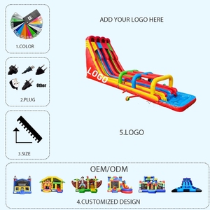 Grandes toboggans aquatiques gonflables, prix d'usine, toboggans aquatiques gonflables personnalisés, longs toboggans gonflables pour adultes - Product Image 4