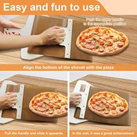 Pelle à pizza lisse et à roulettes, idéale pour le transfert de pizzas, pelle coulissante avec manche, outil de cuisson parfait pour déplacer les pizzas