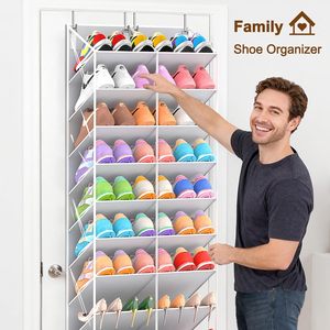 Over The Door Shoe Organizer 20 Pockets Hanging <b>Storage</b> <b>Rack</b> For Closet Shoes Holder Rectangle Hook Type - Product Image 4