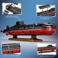 Reobrix 33048 Nouveau modèle de sous-marin lance-missiles MOC, briques de construction, jouets d'assemblage pour garçons, cadeau d'anniversaire, ensembles de blocs de construction