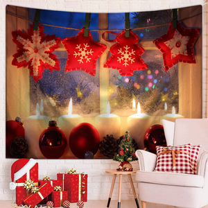 Tapiz de poliéster para chimenea de Navidad, tapiz de pared, decoración de pared, impresión HD, resistente a la decoloración, arte, venta al por mayor, Bohemia 2 - Product Image 1