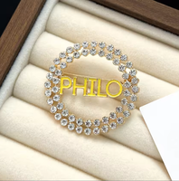 Broche de sororité pour jeunes femmes, motif vert et rose, ornée de perles et de strass, lettres grecques, badge de corsage, vente en gros à bas prix