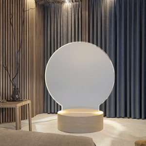 Mới Hiện Đại Vòng <span class=keywords><strong>LED</strong></span> USB Trẻ Em Của Phòng Ánh Sáng Ban Đêm Với Bằng Gỗ Acrylic Cơ Sở Thân Thiện Với Môi Thay Đổi Độ Sáng Khu Dân Cư Chiếu Sáng - Product Image 3