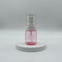 Flacon pulvérisateur cosmétique de luxe en PET rose transparent de 30 ml, 50 ml, 60 ml, 100 ml avec pompe à brume fine sérigraphiée