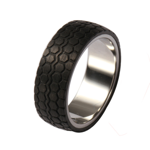 Tizti Bijoux Hommes Bande De Mariage Personnalisé Hommes En Gros En Acier Inoxydable Tungstène Pneu Noir Anneaux En Fiber De Carbone - Product Image 1