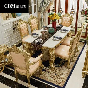 Unique modeling design marble dining table set used dining room furniture for sale