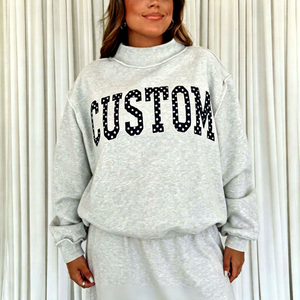 Sudadera con Capucha Extra Grande Unisex Gris con Estampado de Letras Personalizado, Manga Larga, Tejida, 100% Algodón, Ropa de Otoño, Logotipo Personalizado - Product Image 1