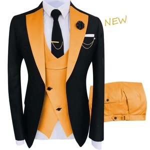 Costume <span class=keywords><strong>Homme</strong></span> Grande Taille Trois Pièces de Haute Qualité Coupe Slim <span class=keywords><strong>Veste</strong></span> <span class=keywords><strong>Pantalon</strong></span> Devant Plat avec Braguette Zippée <span class=keywords><strong>pour</strong></span> <span class=keywords><strong>Mariage</strong></span> Affaires - Product Image 2