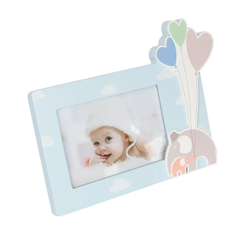 Pink Elephant Design New Baby Girl Keepsake 4x6inch Picture Frame With Easel For Tabletop For Nursery Decoration