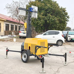 4 Işıklı Dizel Jeneratörlü 4x400W Mobil Işık Kuleleri Hidrolik Teleskopik Direkli Portatif Dış Mekan Aydınlatma Kulesi - Product Image 6