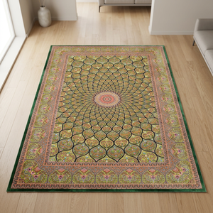 Tapis en soie pure fait main de qualité supérieure, taille personnalisée, tapis oriental noué à la main, tapis de designer, lavable, antidérapant, décoration de sol de luxe pour la maison - Product Image 6