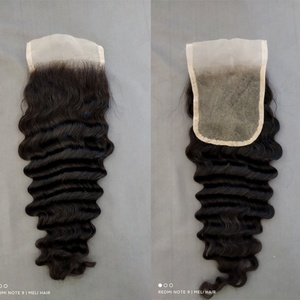 2x6 4x4 5x5 6x6 7x7 Closure en dentelle de cheveux humains vierges cambodgiens avec styles Deep Wave et Body Wave, dentelle transparente - Product Image 4