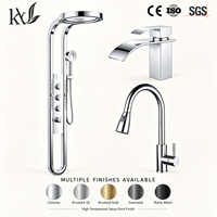 Colonne de douche intelligente en acier inoxydable de haute qualité, Robinet de cuisine cascade, Robinet de lavabo, OEM ODM Marque privée