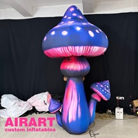Champignon décoratif gonflable réutilisable, ballon géant en forme de champignon LED, décoration lumineuse en forme de champignon gonflable