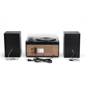 Lecteur de disques vinyle vintage 9 en 1 à 3 vitesses avec Bluetooth, radio AM/FM, phonographe, gramophone classique avec <span class=keywords><strong>CD</strong></span> et cassette - Product Image 6