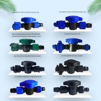 Kit complet de vanne de dérivation pour irrigation goutte à goutte 4 points 16 goutteurs, économie d'eau, connecteur rapide PE noir, accessoires d'irrigation toutes saisons