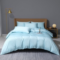 Ensemble de draps en fibre organique 3 pièces Ultra doux Respirant 100% bambou Drap housse moderne tissé Drap plat frais pour usage hôtelier