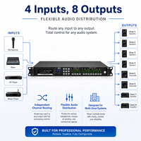 Processeur audio numérique intelligent professionnel LC408, processeurs audio haut de gamme, 4 entrées 8 sorties, système de sonorisation DSP