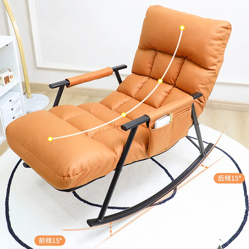 Kursi santai goyang dapat dibaringkan dan tidur, kursi malas dapat disesuaikan untuk balkon ruang tamu