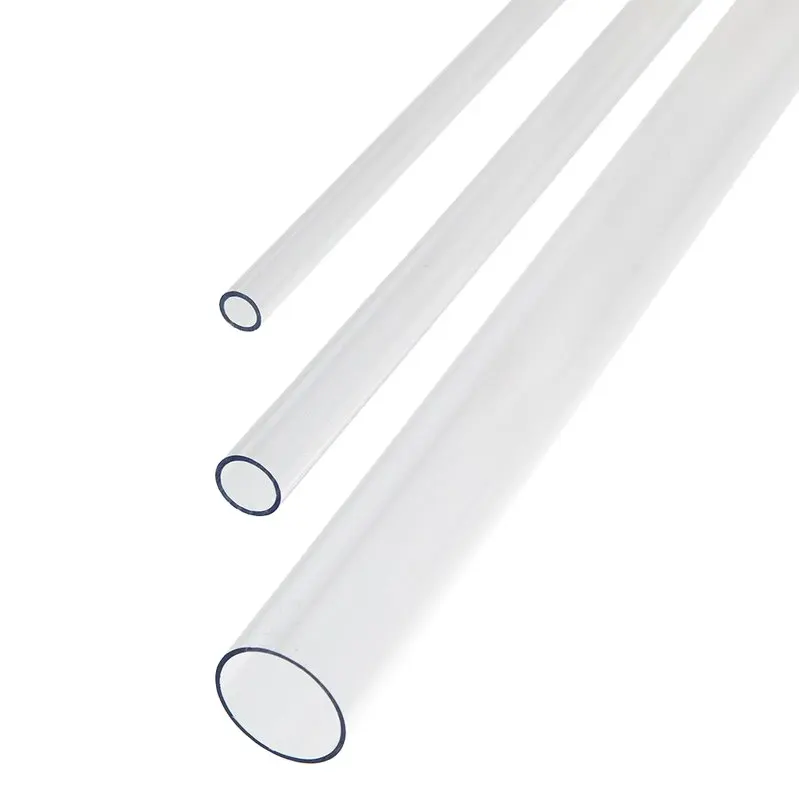 Haute clair pur couleur transparente en plastique partie pc polycarbonate en plastique tubes tube de pc