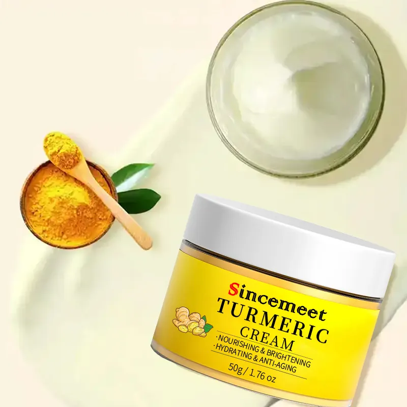 Creme facial de marca própria Açafrão orgânico O melhor creme de açafrão para remover manchas escuras e acne creme de clareamento facial Açafrão