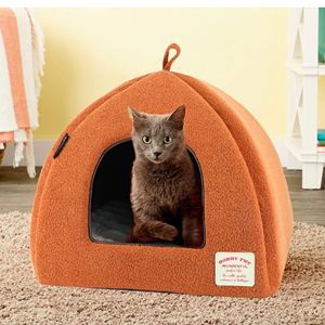 Bobbypet <span class=keywords><strong>2</strong></span>-in-1 Lustiges Tiermuster Plüsch-Tierkäfig Großhandel Beruhigendes Katzen-Iglu-Zelt und Gemütliches Bett für Katzen und Hunde zum Schlafen - Product Image 1