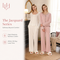 Ensemble de Nuit Élégant et Luxueux pour Femme, Teinture Réactive, Couleurs Chics et Sereines, Coutures Contrastées Résistantes à la Décoloration, Idéal pour Boutiques