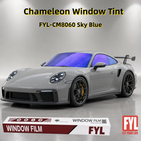Film teinté pour vitres en céramique nano, film teinté pour pare-brise caméléon, IRR60-80% UV99%, film solaire à changement de couleur caméléon, rouleau de 1,52*30m