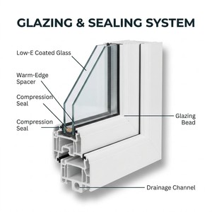 <span class=keywords><strong>Fenêtre</strong></span> à battant et à bascule en <span class=keywords><strong>PVC</strong></span> triple vitrage Low-E, profilé <span class=keywords><strong>Rehau</strong></span> Veka allemand, certifiée norme U pour maison passive - Product Image 4