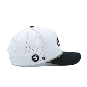 Casquette de golf unisexe personnalisée haut de gamme à 5 panneaux avec broderie 3D et porte-tee pour une performance imperméable - Product Image 4