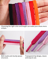 Lacets plats Lalasis 8 mm de large en polyester, lacets de sport, 70-180 cm, lacets de remplacement pour baskets, chaussures de course et chaussures de sport