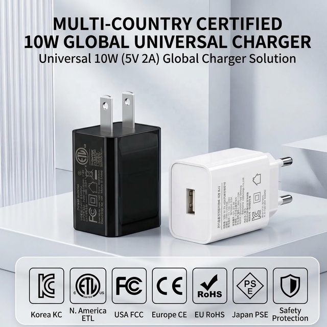 HNT 5V2A 10W USB Travel Charger & Adapter Portable Phone 10W USB-A Charger EU US JP KR Plug Android Smart Mobile Phone Charger