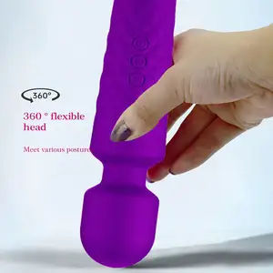 Strong Power 20 Patterns 8 Speed AV wand Sex Toy G Spot Vibrating Hot Pink Cordless Ultra Wand Massager Vibrator For Women