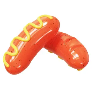 Nuovo Design Pet divertente giocattolo materiale di sicurezza TPR resistente al morso Hot Dog salsiccia cane gatto resistente giocattoli da masticare Pet squittio giocattoli