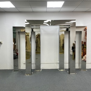 Vàng Đám Cưới Vòm Khung Nền Thép Không Gỉ Giai Đoạn <span class=keywords><strong>Backdrop</strong></span> Với Hoa Nhân Tạo Cho Đám Cưới Dàn - Product Image 3