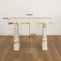 Meubles KUMUSI Table console en marbre naturel Wabi-Sabi pour salon Couleur personnalisée