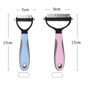 2025 Herramienta de doble cara para deslanar y desenredar el pelo, rastrillo para subpelo, peine para mascotas, cepillo eficaz para eliminar nudos y pelo suelto para perros y gatos - Product Image 5