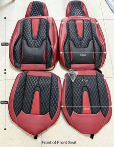 Housses de siège auto universelles en cuir écologique bleu, ensemble complet, durables, sport, luxe, tissu, 90% pour berlines et SUV, 5 places, toutes saisons, couleur café - Product Image 6