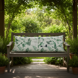 Coussin de banc d'extérieur à motif de feuilles de jardin, 100% polyester, rectangulaire, amovible, lavable, élégant, pour usage extérieur - Product Image 2