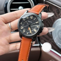 Montre-bracelet à quartz pour homme de haute qualité, cadran à chiffres romains, étanche, bracelet en cuir, montre-bracelet sportive pour homme