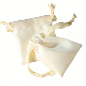 Sac de rangement en satin de coton biologique de qualité supérieure avec cordon de serrage, sac cadeau en satin pour bijoux, bagues, colliers, bracelets et joncs - Product Image 4