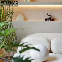 Wisemax 가구 모던 거실 가구 소프트 화이트 쿠션 편안한 사랑 시트 boucle 가정용 단면 소파