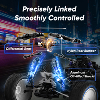 JIUSI WB12 PRO 2.4Ghz 1/12 4WD Buggy RC Brushless RTR Rapide 80km/h Voiture de Course Tout-Terrain Châssis en Aluminium Batterie LiPo 3S