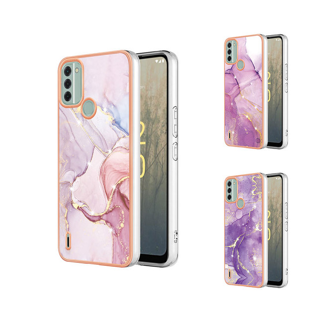 High Quality Soft TPU Shockproof Scratch-resistant 2.0mm IMD Marble Phone Case Cover for Nokia C31