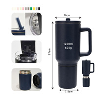 Gobelet isotherme en acier inoxydable séparable de 40 oz (1200 ml) avec poignée, support magnétique pour téléphone, couvercle, logo personnalisé, mug de voyage pour voiture