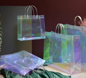Wholesale Eco-Friendly Clear Frosted PVC Tote Bag Flexible Sewn Fabric Storage for Clothing Shopping or Gifts - Product Image 3