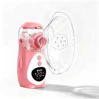 Nébuliseur portable rechargeable pour enfants, mignon pingouin rose, faible bruit, atomiseur manuel, soulagement de l'asthme, inhalateur médical à domicile