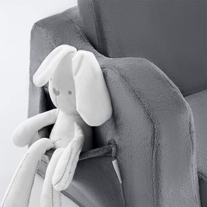 Foldable Plush Children's <b>Sofa</b> With High Density Sponge For <b>Kids</b> Age 2 To 4 Years Unisex Gray - Product Image 5