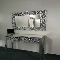 Table console en verre design moderne avec miroir meubles de maison de haute qualité convertible salon appartement couloir blanchisserie utilisation
