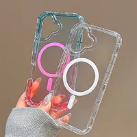 Coque de téléphone hybride magnétique 3-en-1 transparente en TPU et PC antichoc avec trou pour cordon pour iPhone 17 16 15 14 13 12 11 Pro Max